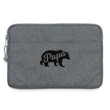 Père Ours – Cadeau pour les pères - Sacoche pour ordinateur portable 13 pouces - gris chiné - Devant