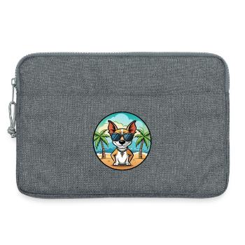 Decker Rat Terrier Hunderasse Cartoon Sonnenbrille - Laptoptasche 13" - Grau meliert - Vorne