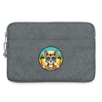 Arabische ägyptische Mau-Katzenrasse Cartoon-Sonnenbrille - Laptoptasche 13" - Grau meliert - Vorne