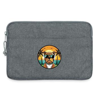 Dogue De Bordeaux Chien Race Dessin Animé Lunettes De Soleil Plage - Sacoche pour ordinateur portable 13 pouces - gris chiné - Devant