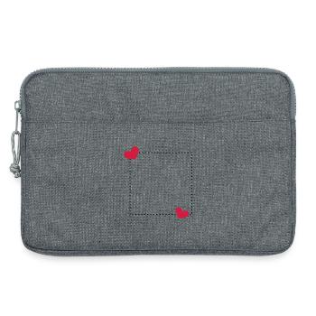 Herz Rahmen Ornament Linie Dekoration - Laptoptasche 13" - Grau meliert - Vorne
