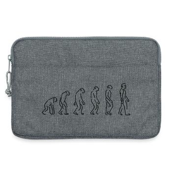 Die Evolution Silhouette Geschenk Shirt - Laptoptasche 13" - Grau meliert - Vorne