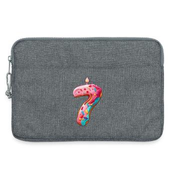 GÂTEAU NUMÉRO 7 SWEET 7E ANNIVERSAIRE - Sacoche pour ordinateur portable 13 pouces - gris chiné - Devant