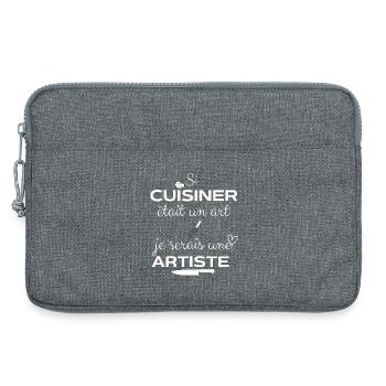 Tablier de cuisine humour - Sacoche pour ordinateur portable 13 pouces - gris chiné - Devant