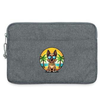 Belgischer Malinois Hund Rasse Cartoon Sonnenbrille Strand - Laptoptasche 13" - Grau meliert - Vorne