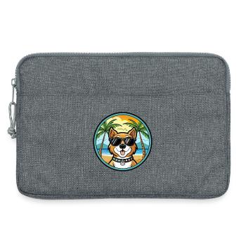 Cao De Castro Laboreiro Hunderasse Cartoon Strand - Laptoptasche 13" - Grau meliert - Vorne