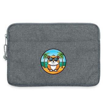 Cochon d’Inde Drôle Dessin Animé Plage Été Lunettes de soleil - Sacoche pour ordinateur portable 13 pouces - gris chiné - Devant