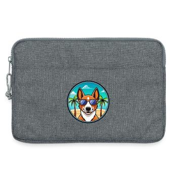 Basenji Hunderasse Cartoon Sonnenbrille Strand - Laptoptasche 13" - Grau meliert - Vorne
