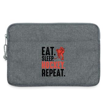 Silhouette du joueur de hockey rouge - Sacoche pour ordinateur portable 13 pouces - gris chiné - Devant