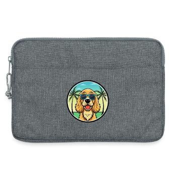 Englischer Cocker Spaniel Hunderasse Cartoon Beach - Laptoptasche 13" - Grau meliert - Vorne