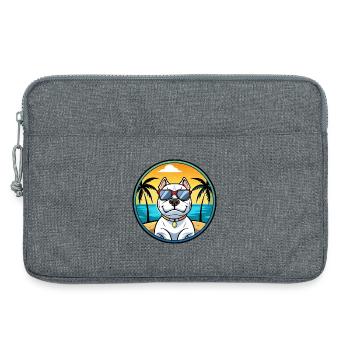 Dogue Argentino Chien Race Dessin Animé Lunettes De Soleil Plage - Sacoche pour ordinateur portable 13 pouces - gris chiné - Devant