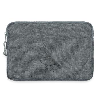 Colombe Vintage – Croquis d’oiseau dessiné à la main - Sacoche pour ordinateur portable 13 pouces - gris chiné - Devant