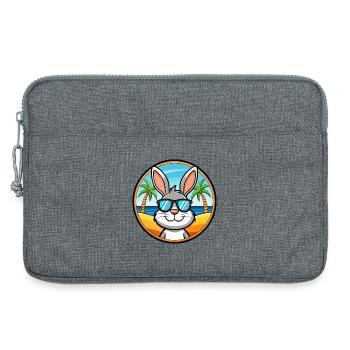 Lapin Drôle Dessin Animé Plage D’été Lunettes De Soleil Cool - Sacoche pour ordinateur portable 13 pouces - gris chiné - Devant
