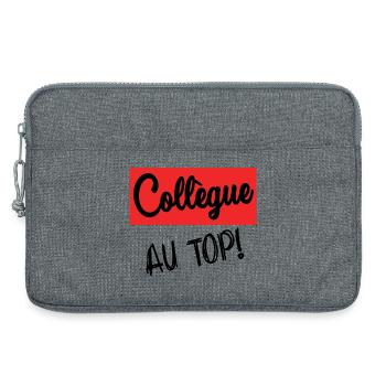 COLLEGUE. DEPART. RETRAITE. EMPLOI. HUMOUR - Sacoche pour ordinateur portable 13 pouces - gris chiné - Devant