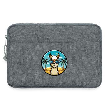 Lama Lustige Cartoon Sommer Strand Sonnenbrille Cool - Laptoptasche 13" - Grau meliert - Vorne