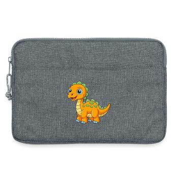 Dinosaur Cute Mascot Cartoon Character Kawaii - Laptop bag 13" - heather grey - Front