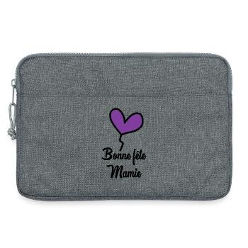 MAMIE. GRAND-MERE. FÊTE DES MÈRES - Sacoche pour ordinateur portable 13 pouces - gris chiné - Devant