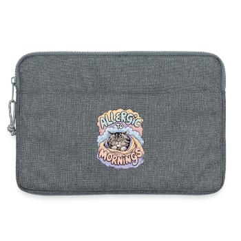 Allergique au matin - Sacoche pour ordinateur portable 13 pouces - gris chiné - Devant