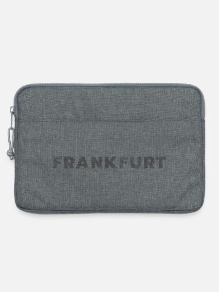 Frankfurt Stadt in Hessen Schraffur Schriftzug - Laptoptasche 13" - Grau meliert