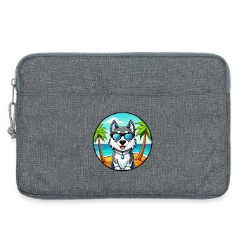 Alaskan Husky Hunderasse Cartoon Sonnenbrille Strand - Laptoptasche 13" - Grau meliert - Vorne