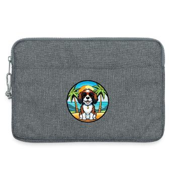English Springer Spaniel Hunderasse Cartoon Beach - Laptoptasche 13" - Grau meliert - Vorne