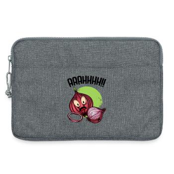 Onion chaos neon illustration - Laptop bag 13" - heather grey - Front
