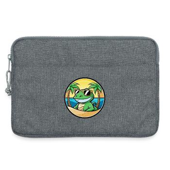 Lézard Drôle Dessin Animé Plage D’été Lunettes De Soleil Cool - Sacoche pour ordinateur portable 13 pouces - gris chiné - Devant