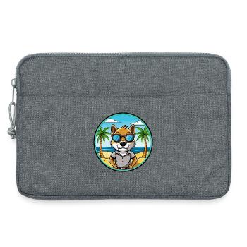 Majorque Ratter Chien Race Dessin Animé Lunettes De Soleil Plage - Sacoche pour ordinateur portable 13 pouces - gris chiné - Devant