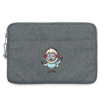 Sheep Funny Cartoon Character Headphone Music - Laptop bag 13" - heather grey - Front