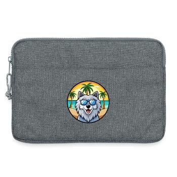 Polnische Schäferhundrasse Cartoon Sonnenbrille Strand - Laptoptasche 13" - Grau meliert - Vorne