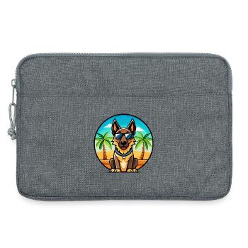 Belgischer Malinois Hund Rasse Cartoon Sonnenbrille Strand - Laptoptasche 13" - Grau meliert - Vorne