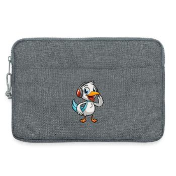 Pelican Funny Cartoon Character Musique de casque - Sacoche pour ordinateur portable 13 pouces - gris chiné - Devant