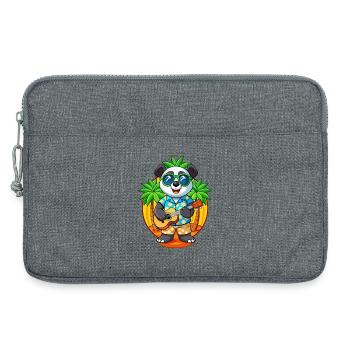 Lustige Panda Sommer Strand Sonnenbrille Hawaiianisch - Laptoptasche 13" - Grau meliert - Vorne
