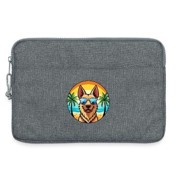 Berger Hollandais Chien Race Dessin Animé Lunettes De Soleil Plage - Sacoche pour ordinateur portable 13 pouces - gris chiné - Devant