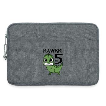 5th Birthday Dinosaur - 5th Grade Gift - Laptop bag 13" - heather grey - Front