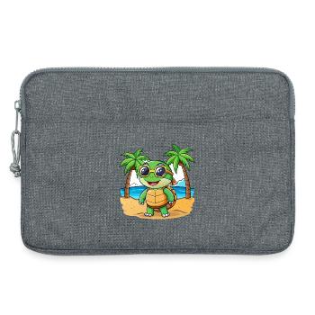 Schildkröte Lustige Cartoon Sommer Strand Sonnenbrille - Laptoptasche 13" - Grau meliert - Vorne