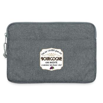 Bourgogne: Mûrir comme un bon vin - Sacoche pour ordinateur portable 13 pouces - gris chiné - Devant