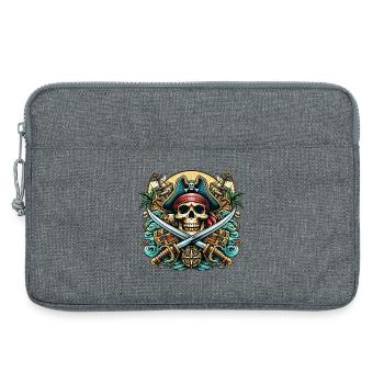 Pirate Logo - Sacoche pour ordinateur portable 13 pouces - gris chiné - Devant