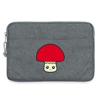 Champignon Kawaii Kawaii Chibi Nourriture Kawaii - Sacoche pour ordinateur portable 13 pouces - gris chiné - Devant