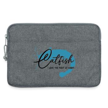 Poisson-chat, poisson-chat, pêche sportive, monstre de rivière - Sacoche pour ordinateur portable 13 pouces - gris chiné - Devant