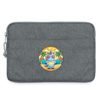 Einhorn Lustige Cartoon Sommer Strand Sonnenbrille - Laptoptasche 13" - Grau meliert - Vorne