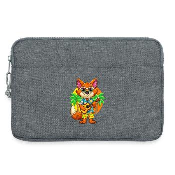 Lustige Fuchs Cartoon Sommer Strand Sonnenbrille Gitarre - Laptoptasche 13" - Grau meliert - Vorne