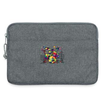 Caisson géométrique de batteries néon - Sacoche pour ordinateur portable 13 pouces - gris chiné - Devant