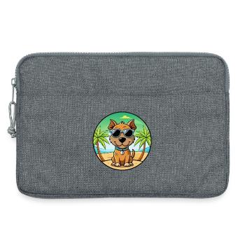 Teddy Roosevelt Terrier Hunderasse Cartoon Strand - Laptoptasche 13" - Grau meliert - Vorne