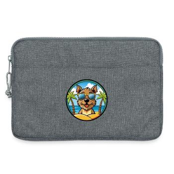 Border Terrier Hund Rasse Cartoon Sonnenbrille Strand - Laptoptasche 13" - Grau meliert - Vorne
