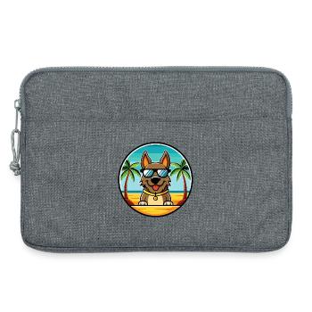 Deutsche Bracke Hunderasse Cartoon Sonnenbrille Strand - Laptoptasche 13" - Grau meliert - Vorne