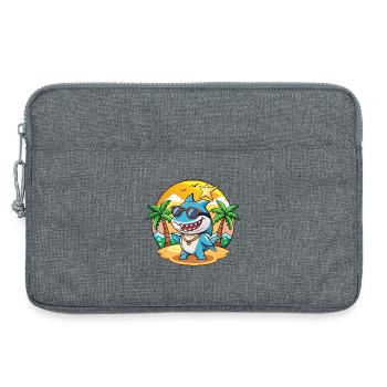 Shark Funny Cartoon Summer Beach Sunglasses - Laptop bag 13" - heather grey - Front