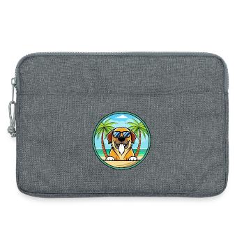 Spanische Dogge Hund Rasse Cartoon Sonnenbrille Strand - Laptoptasche 13" - Grau meliert - Vorne