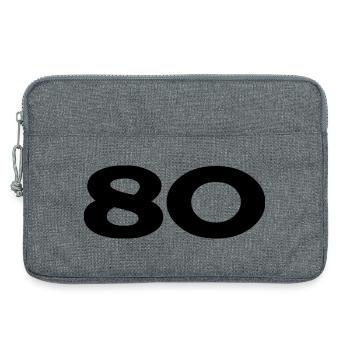 80. 80 ANS. 80e ANNIVERSAIRE. ANNIVERSAIRE 80 ANS. - Sacoche pour ordinateur portable 13 pouces - gris chiné - Devant