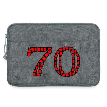 70. 70 ANS. 70e ANNIVERSAIRE. ANNIVERSAIRE 70 ANS. - Sacoche pour ordinateur portable 13 pouces - gris chiné - Devant